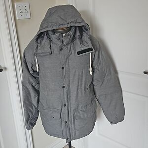 Vans Men's Puffy Zip-Up Hoodie Spring Jacket Gray Medium